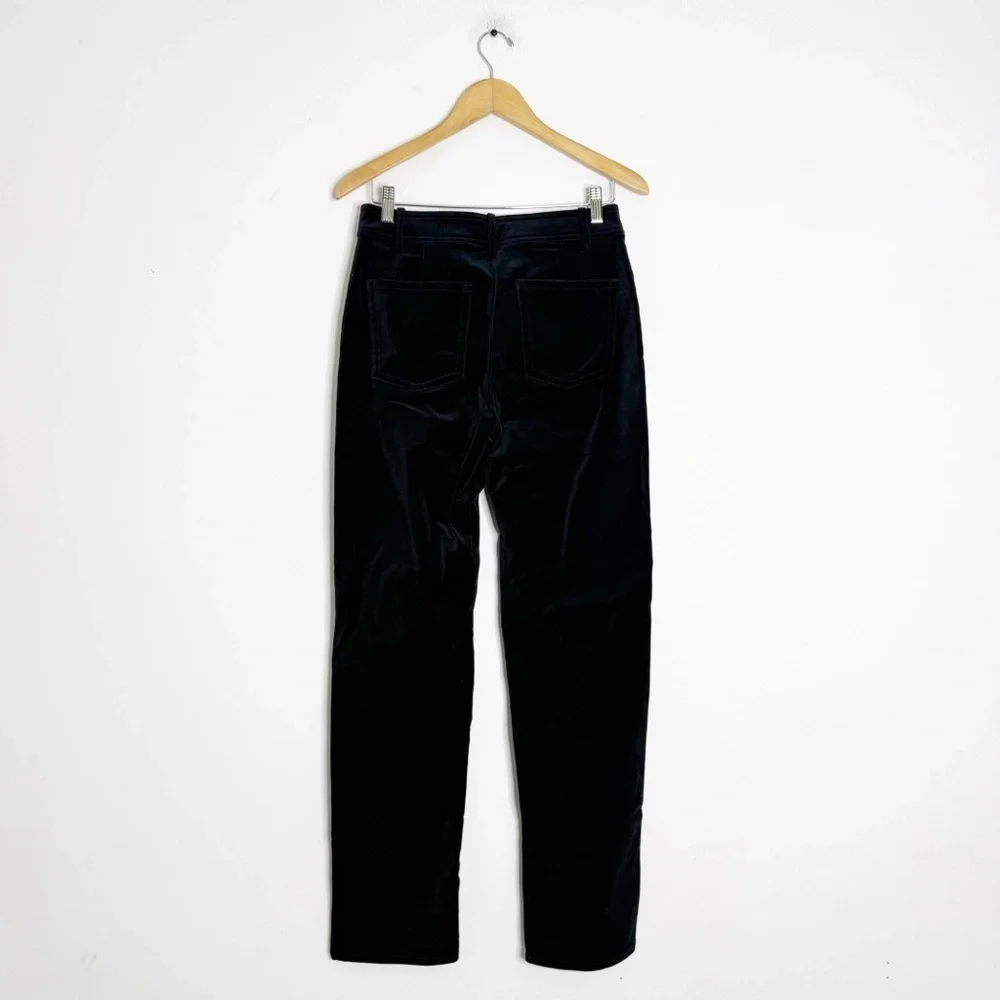 J.Crew Straight Leg Velvet Pants Black Size 6 NWT Style AQ839